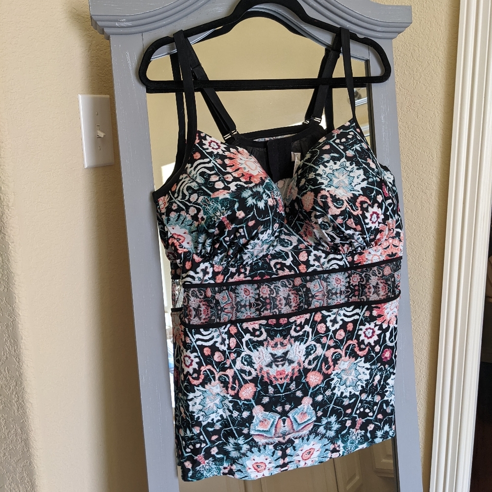 Cacique built in balconette bra tankini top